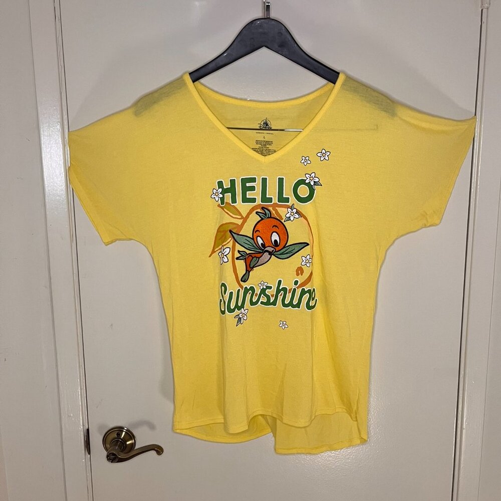 Disney Park Exclusive Orange Bird "Hello Sunshine" Women's Shirt